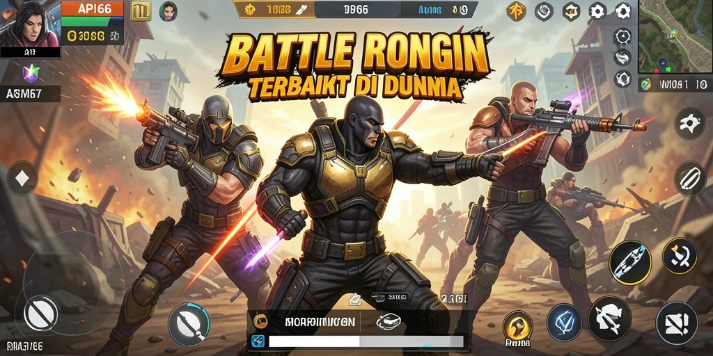 Tangkapan layar API66 menampilkan aksi intens dalam game Battle Royale.