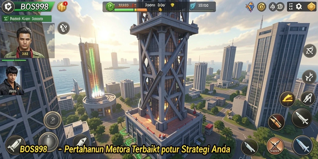 Tampilan gameplay menegangkan dalam Tower Defense yang penuh strategi.