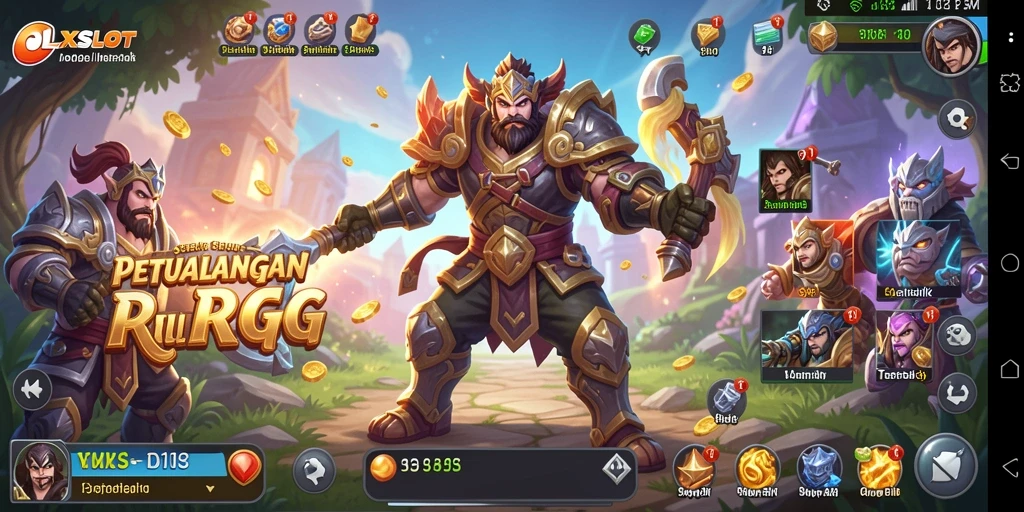 Screenshot OLXSLOT menunjukkan aksi pertarungan yang seru dalam gameplay RPG.