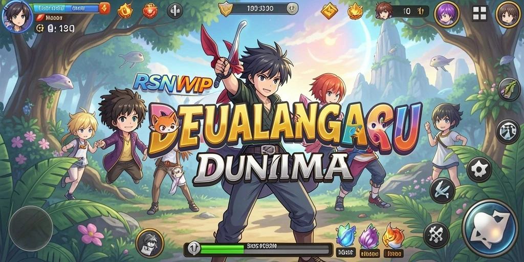 Tampilan seru dari gameplay RSNVIP dalam dunia anime yang penuh warna.