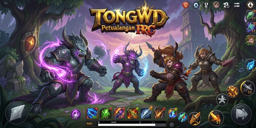 Tampilan gameplay RPG TONGWD yang menakjubkan dengan aksi seru.