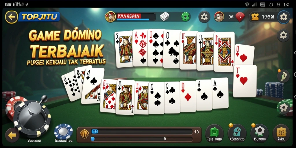 Screenshot utama TOPJITU menampilkan gameplay seru Domino.