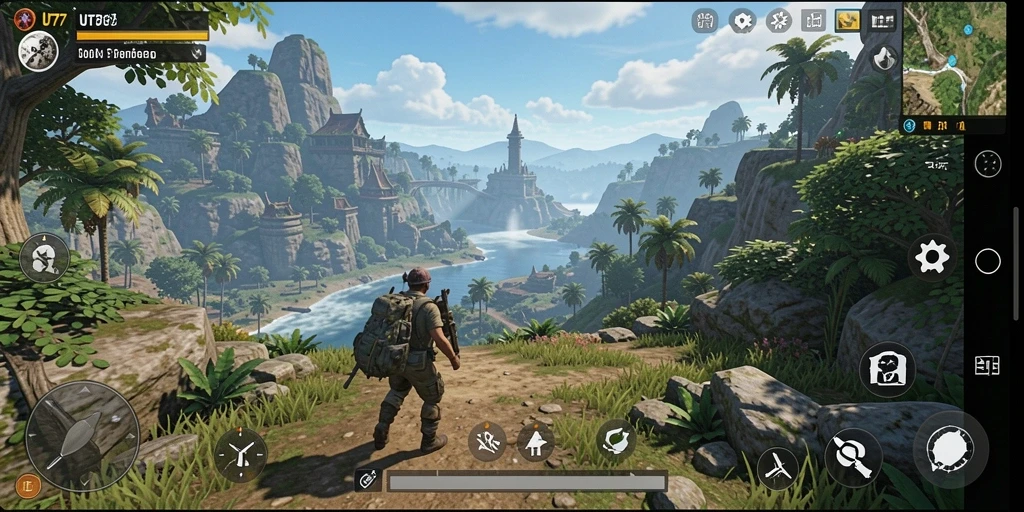 Gameplay UT77 yang menampilkan dunia terbuka yang luas dan interaktif.